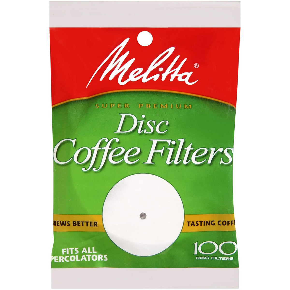 Melitta Disc Coffee Filters for Percolators, White, 3.5-Inch, 100 Count (Pack of 24) 2400 Total Filters Count