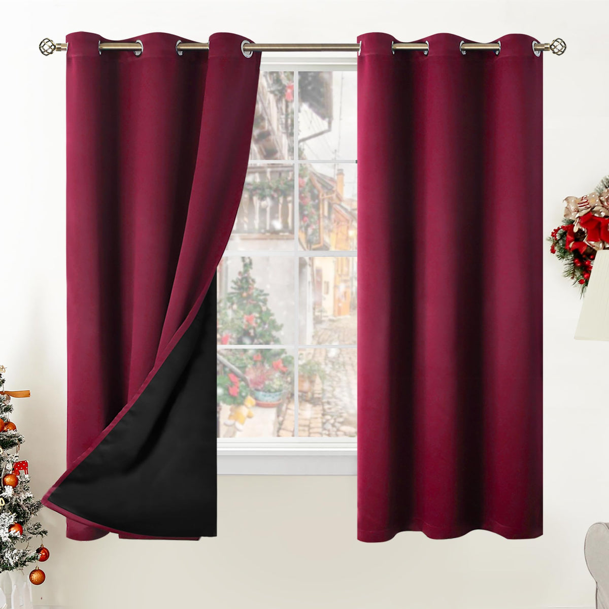 BGment 40 Inch Long Short Blackout Curtains for Small Windows