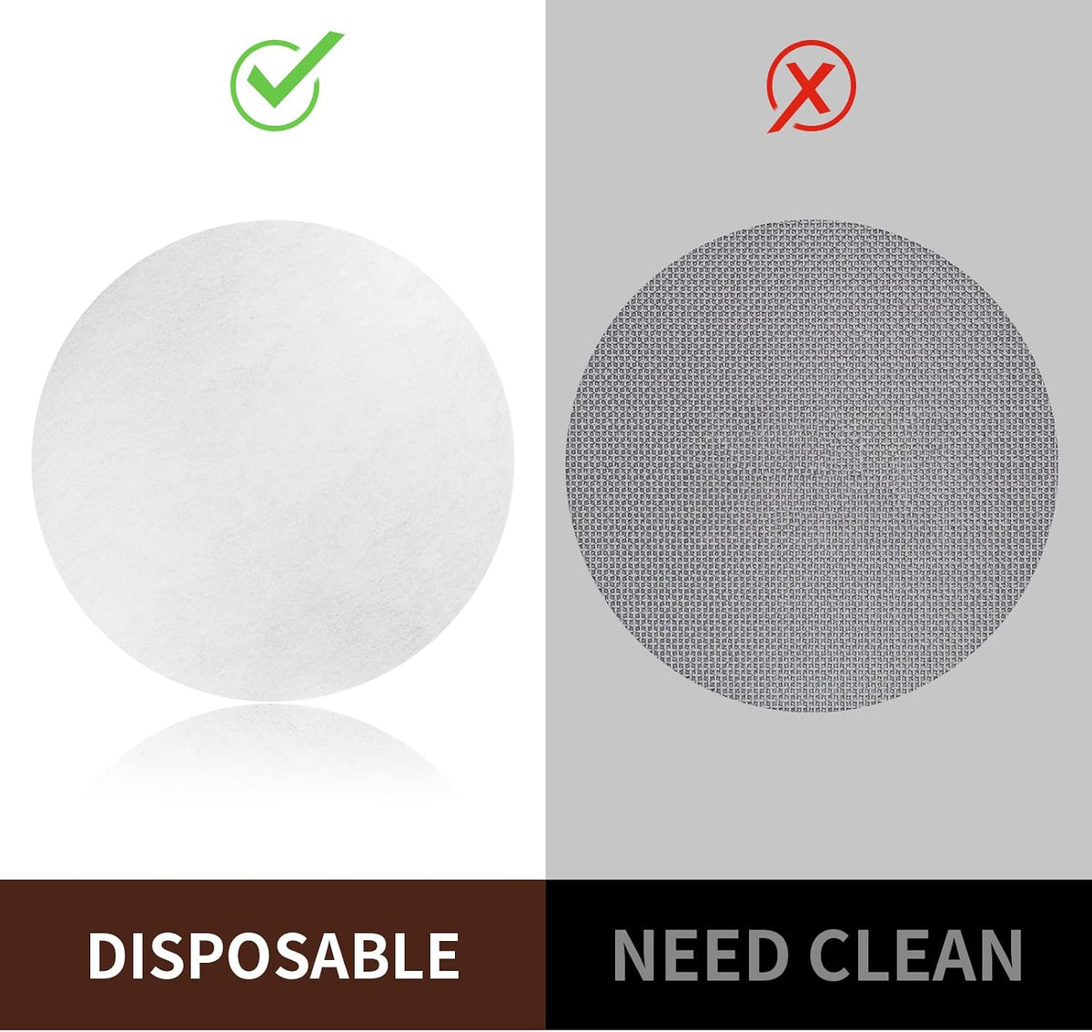 1000 Pcs Coffee Paper Filter for Espresso Coffee Maker, 58 mm