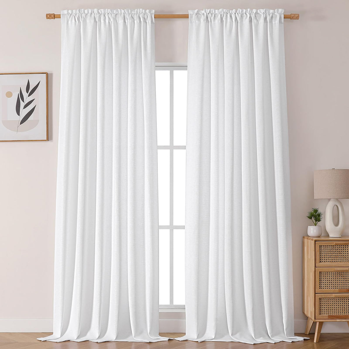 Chyhomenyc 2 Panels White Kitchen Curtains 36 Inch Length Tier Curtain