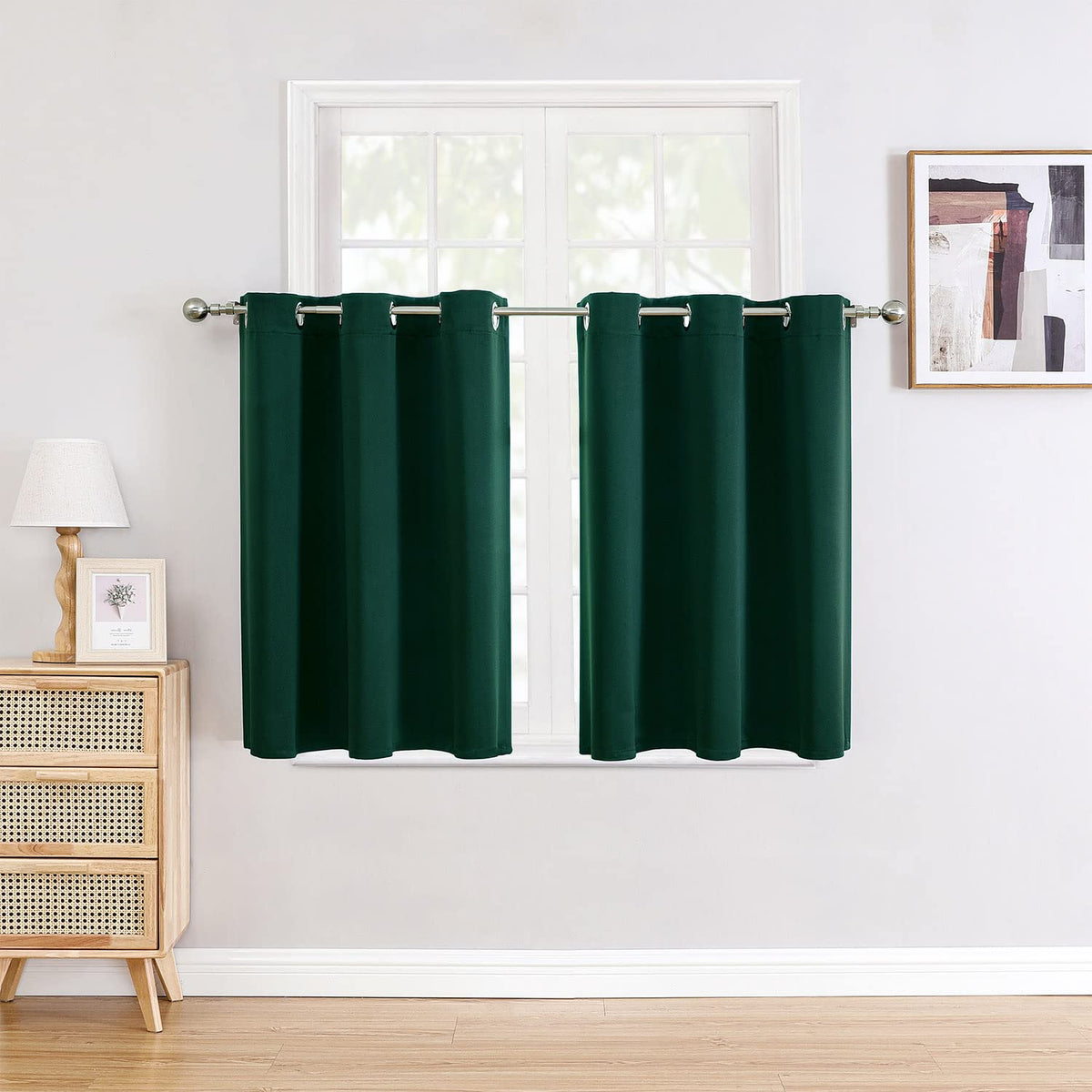ChrisDowa Small Blackout Curtains for Kitchen & Bedroom 36 Inches Long