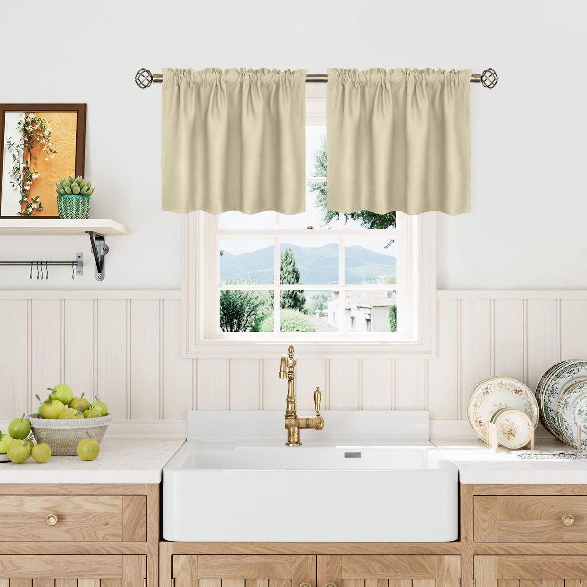 BGment Black Blackout Curtains 40 Inches Long for Kitchen Window 2 Panels