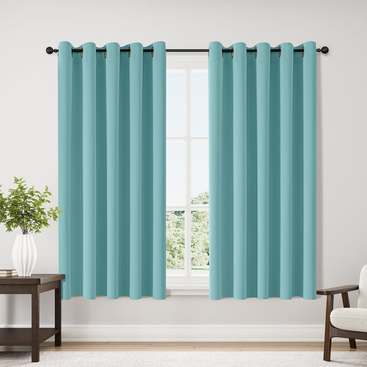 ChrisDowa Small Blackout Curtains for Kitchen & Bedroom 36 Inches Long