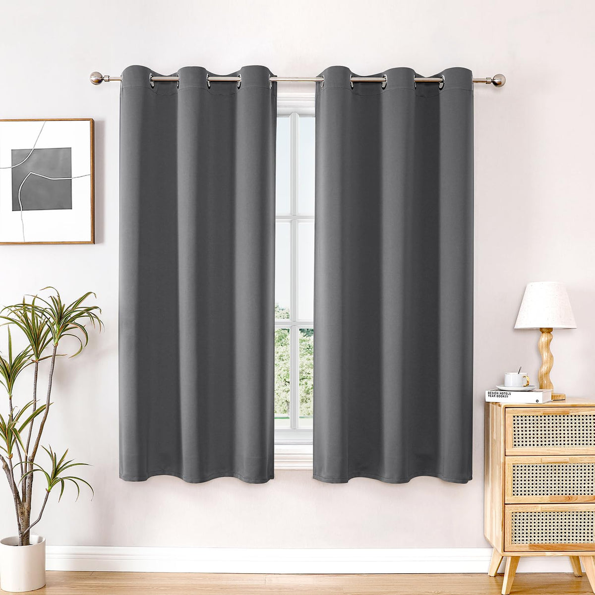 ChrisDowa Small Blackout Curtains for Kitchen & Bedroom 36 Inches Long