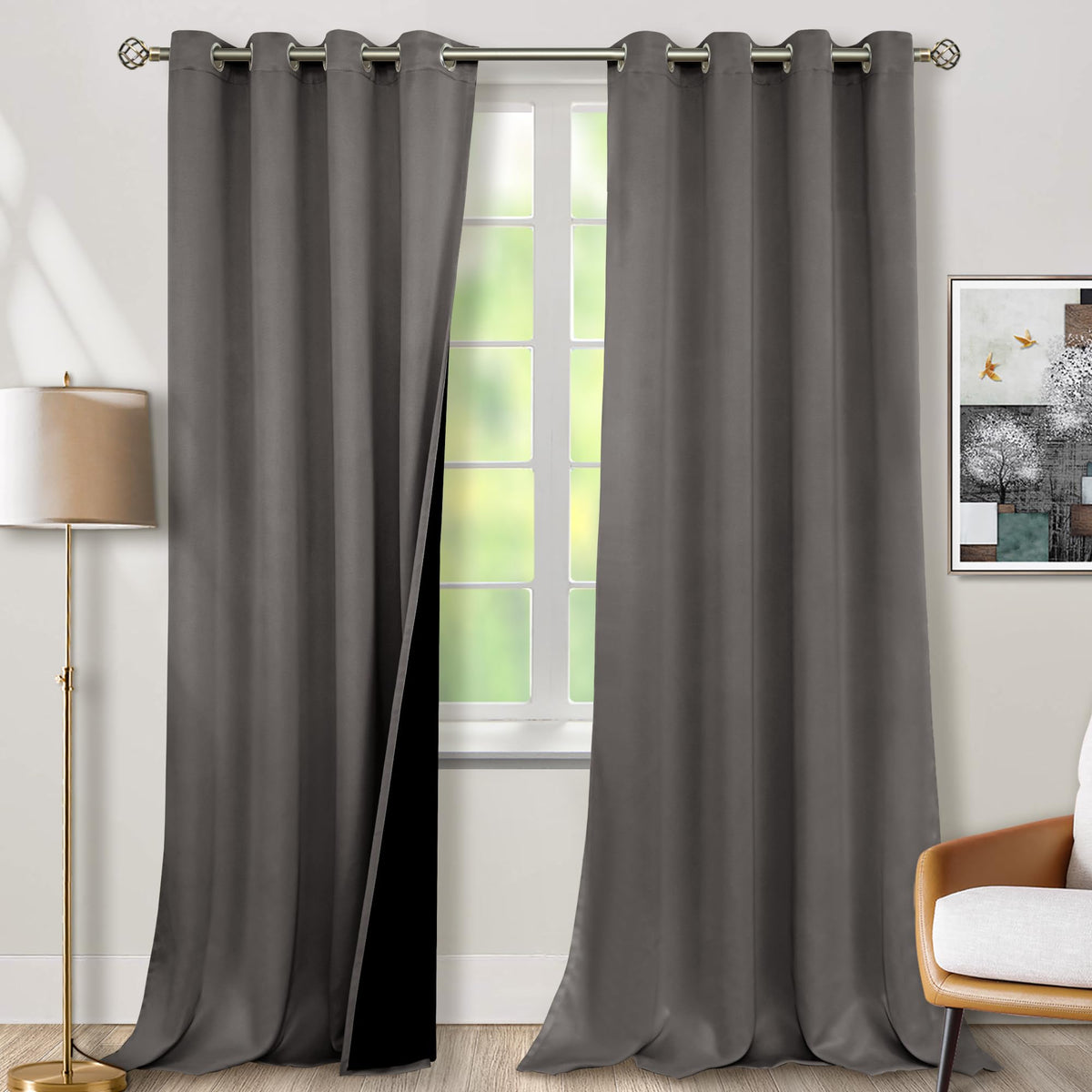 BGment 40 Inch Long Short Blackout Curtains for Small Windows