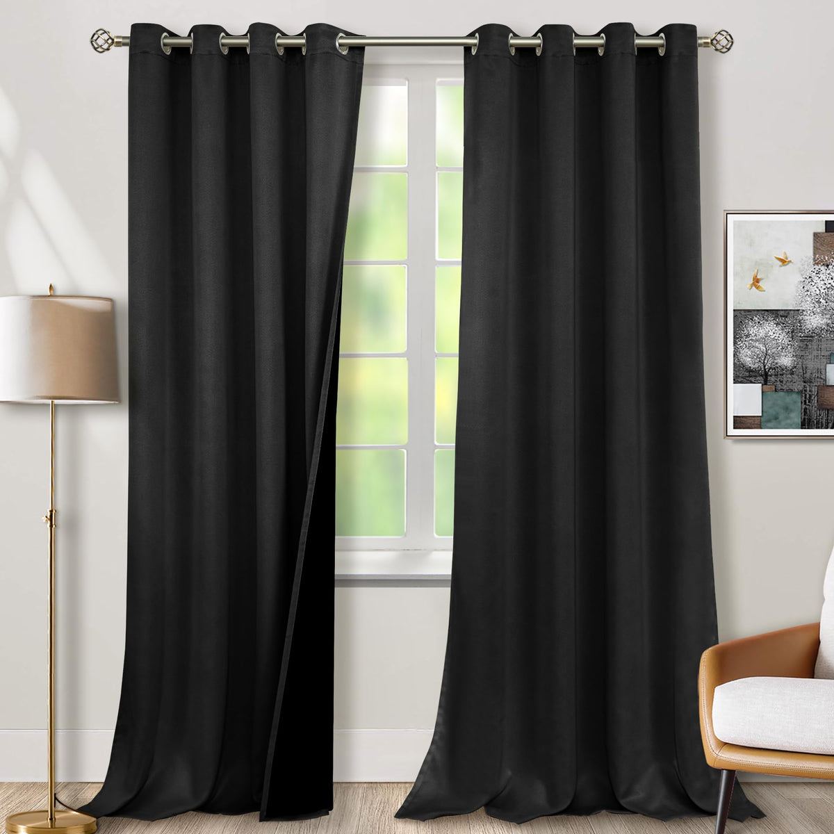 BGment 40 Inch Long Short Blackout Curtains for Small Windows
