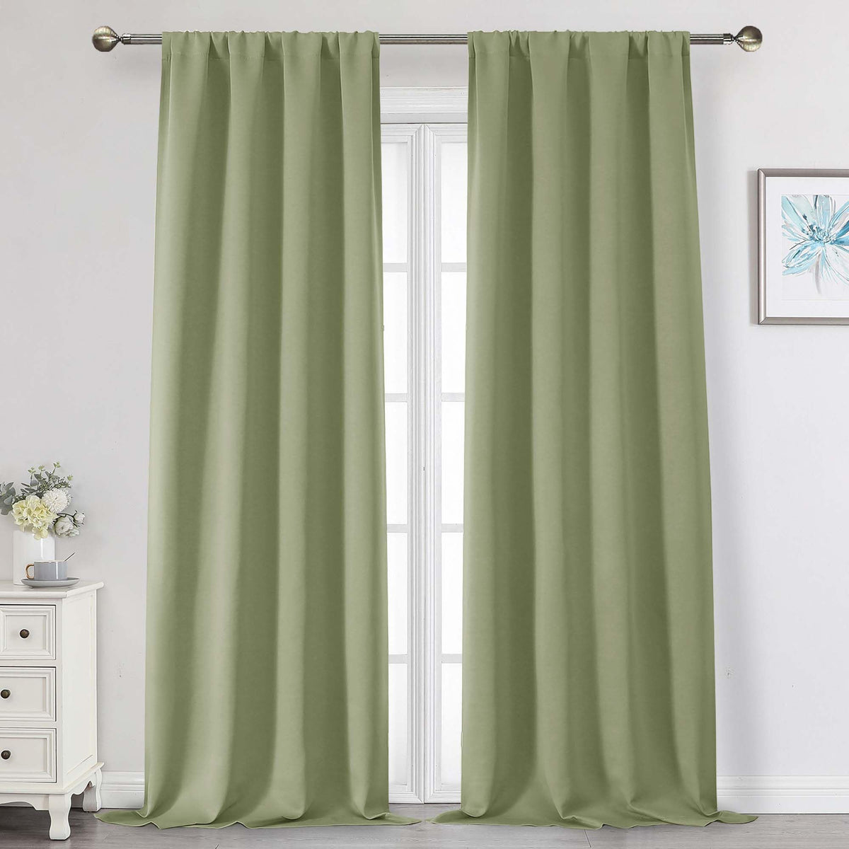 Black Cafe Blackout Curtains 36 Inch Length 2 Panels Set, Soft Solid Thermal Insulated Room Darkening Small Window Curtains for Kitchen Bathroom Basement, Black, Each, 40" Wx36 L