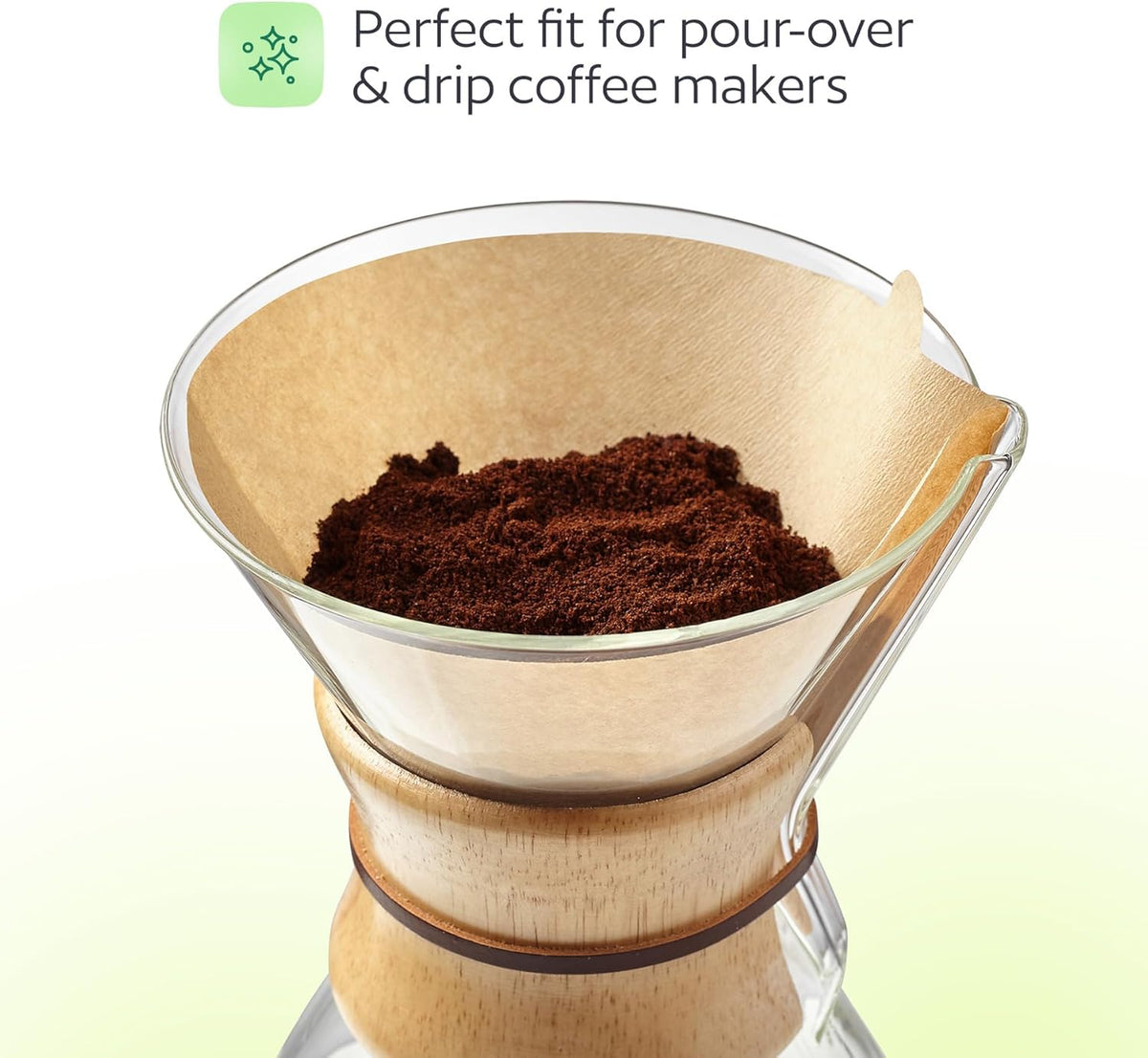 200 Count #4 Unbleached Paper Coffee Filters for Cuisinart, Ninja, BLACK+DECKER & other 8-12 Cup Coffee Makers - Perfect Paper Filter for Pour Over and Drip Coffee