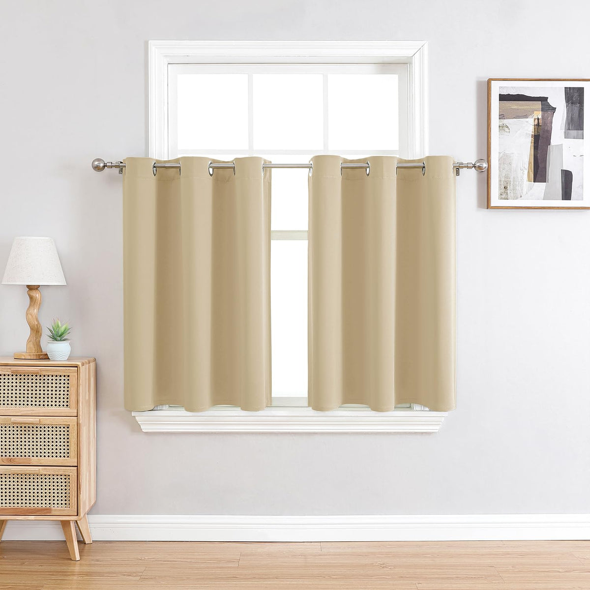 ChrisDowa Small Blackout Curtains for Kitchen & Bedroom 36 Inches Long