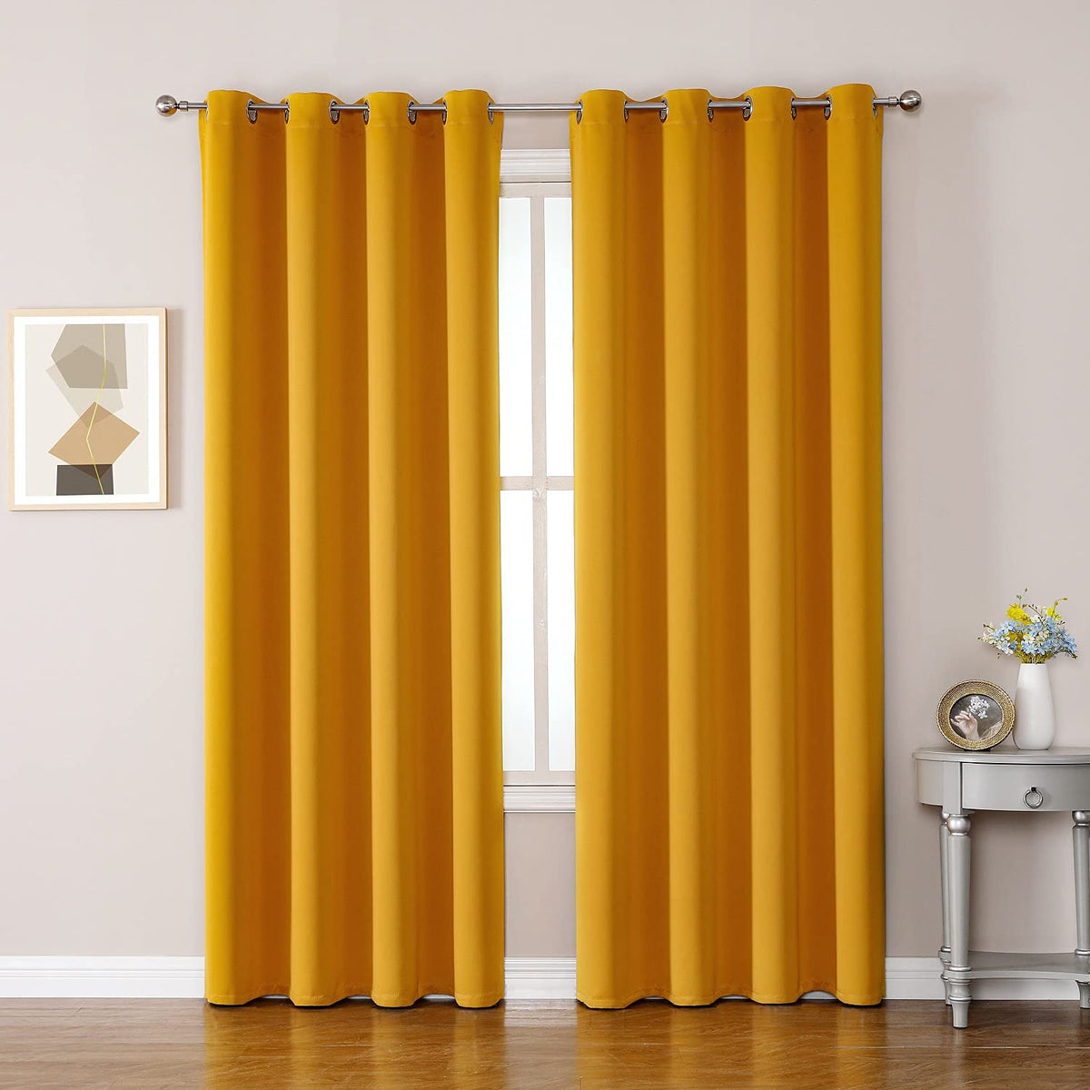 ChrisDowa Small Blackout Curtains for Kitchen & Bedroom 36 Inches Long
