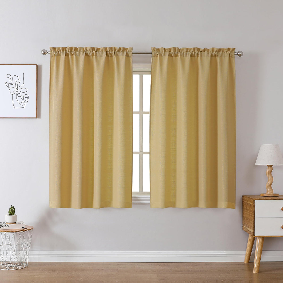 Chyhomenyc 2 Panels White Kitchen Curtains 36 Inch Length Tier Curtain