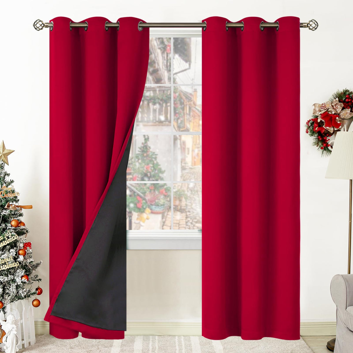 BGment 40 Inch Long Short Blackout Curtains for Small Windows