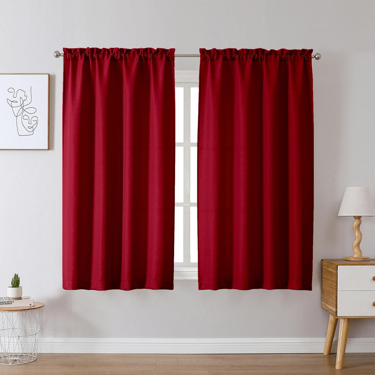Chyhomenyc 2 Panels White Kitchen Curtains 36 Inch Length Tier Curtain