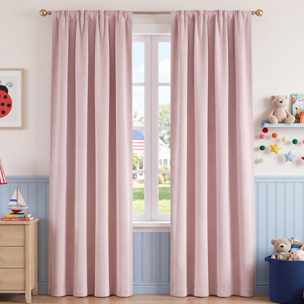 NICETOWN 100% Black Out Kitchen Curtains 36 Inch Length, W52xL36, 2 Panels