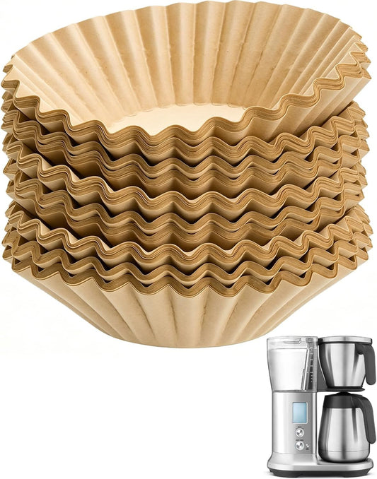 MIMORE Large Coffee Filters - 120 PCS Commercial Coffee Filters Compatible with Breville Drip Coffee Maker 12 Cup - Unbleached Tear-Resistant Basket Disposable Paper Filter