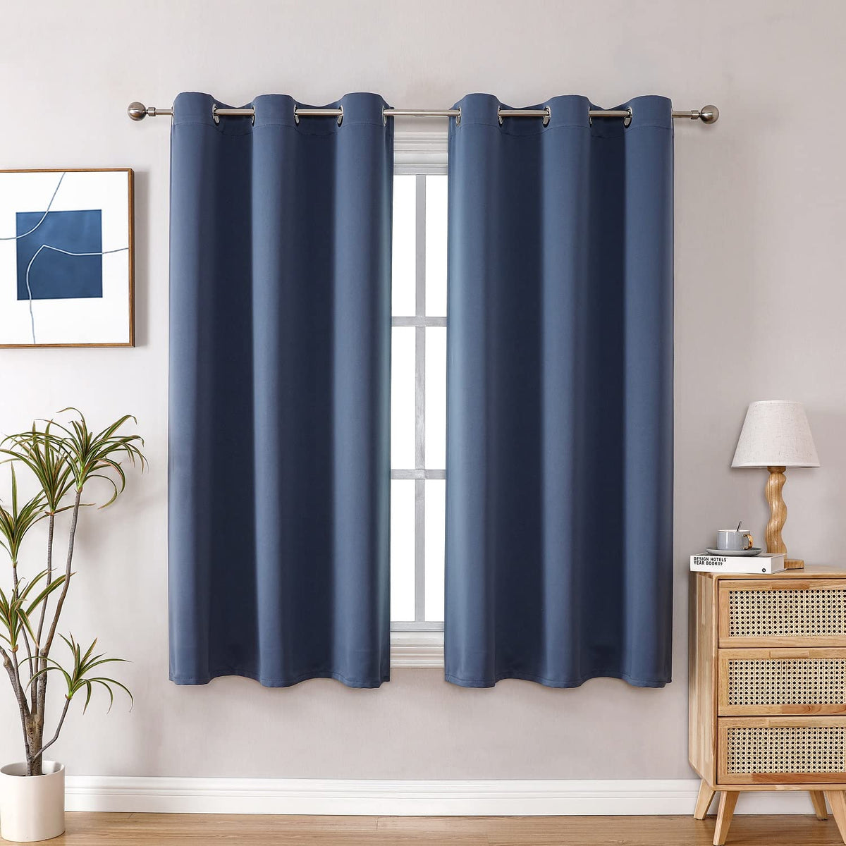 ChrisDowa Small Blackout Curtains for Kitchen & Bedroom 36 Inches Long
