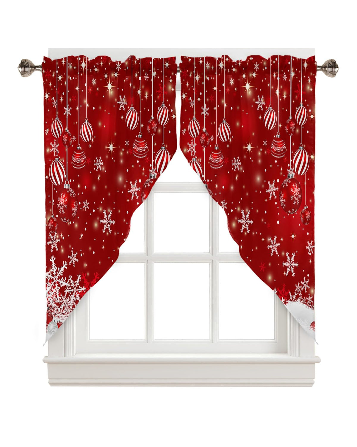 Sage Green Eucalyptus Leaves Swag Curtains 1 Pair, 28x36 in