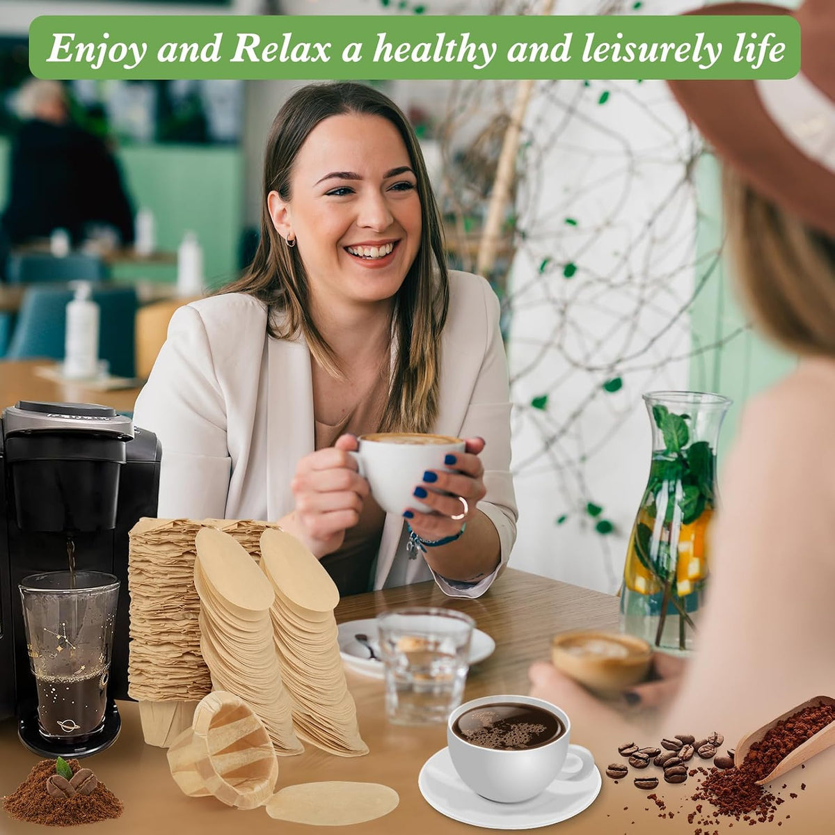 Aussen Disposable Coffee Paper Filters, Fits All Reusable K-Cup Coffee Pods