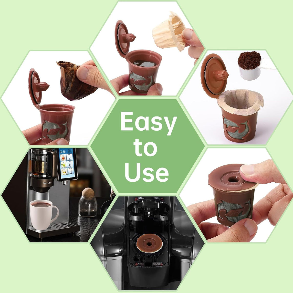 Aussen Disposable Coffee Paper Filters, Fits All Reusable K-Cup Coffee Pods