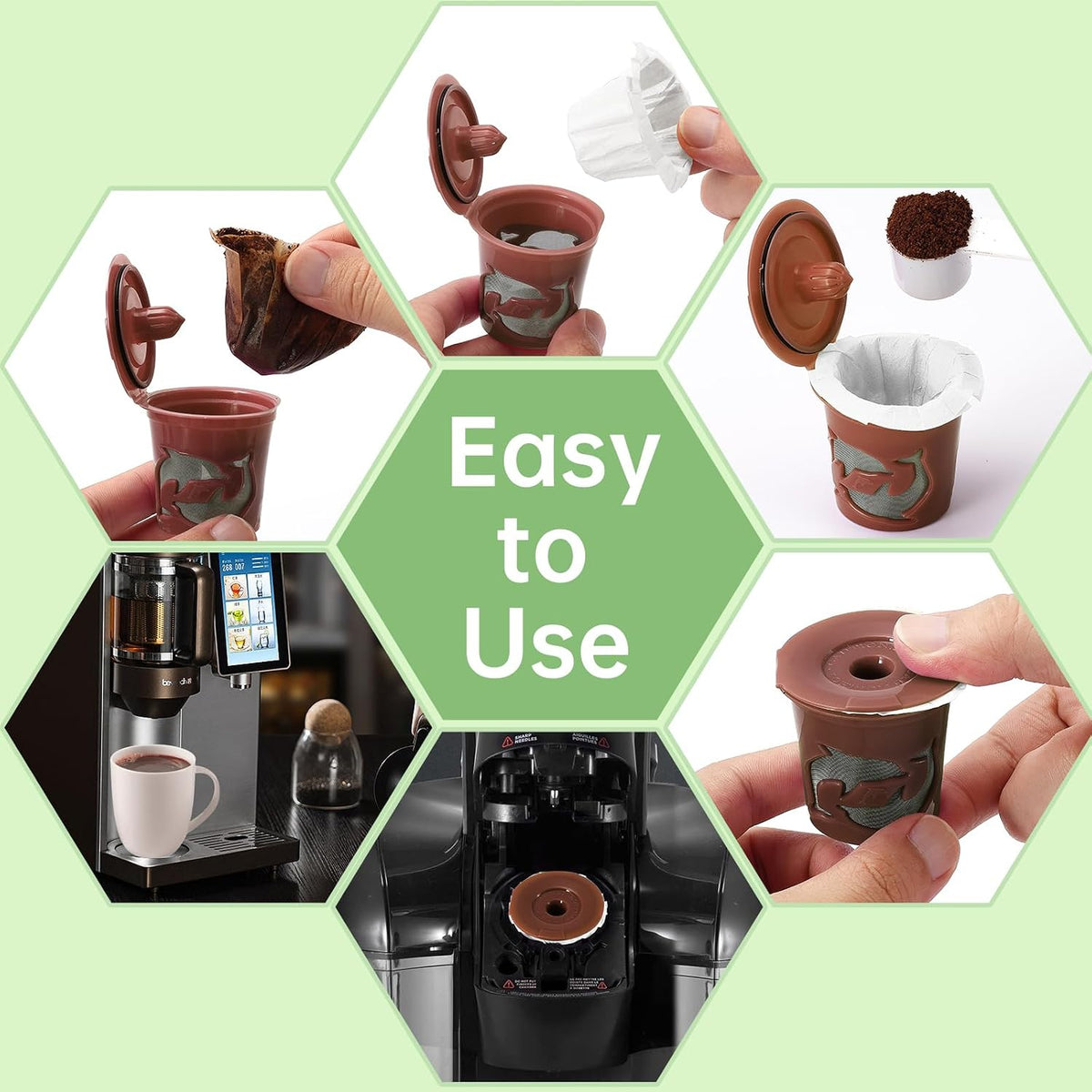Aussen Disposable Coffee Paper Filters, Fits All Reusable K-Cup Coffee Pods