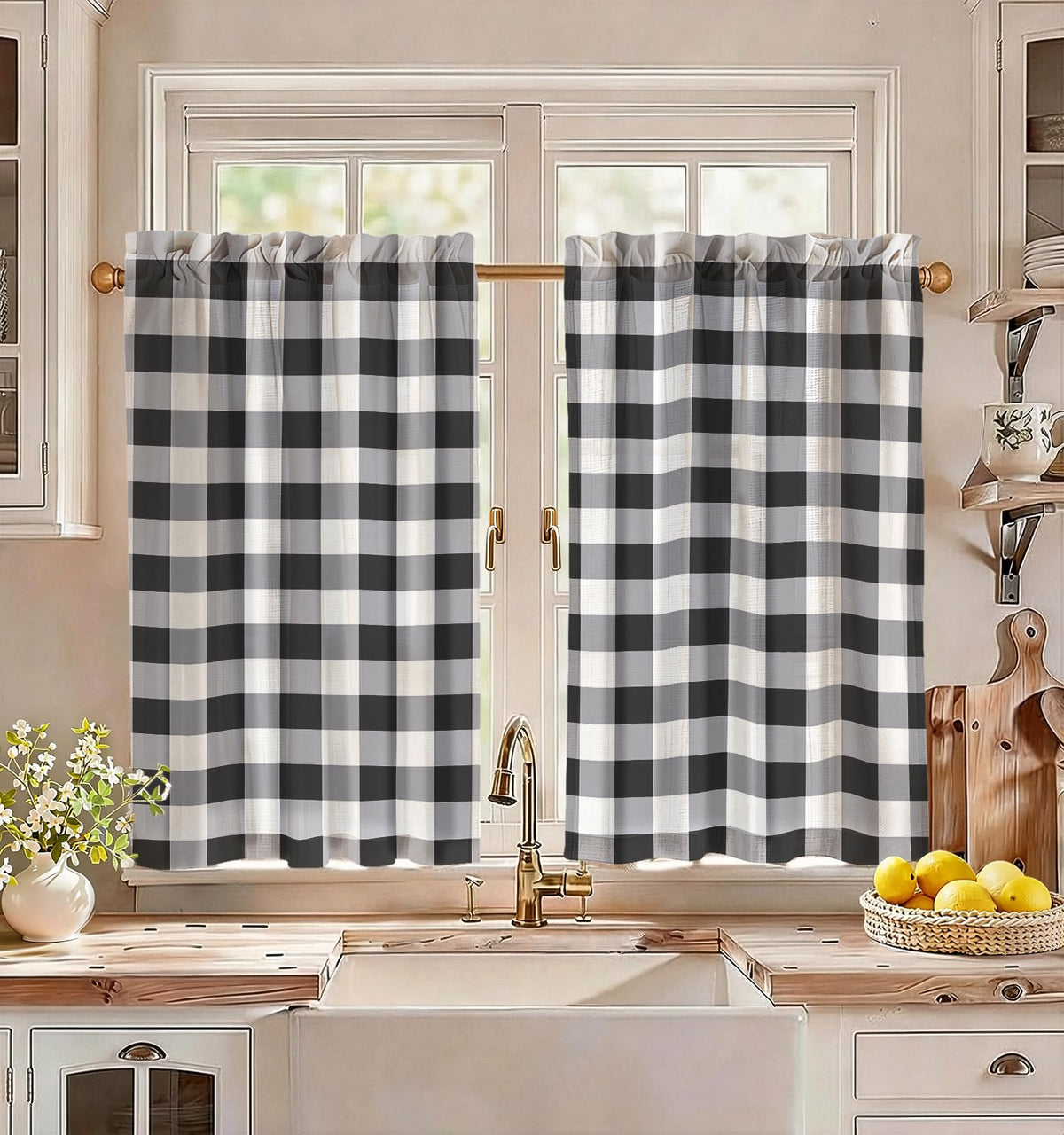 Miss Adola 36 Inch Length Kitchen Tier Curtains, Vintage Floral