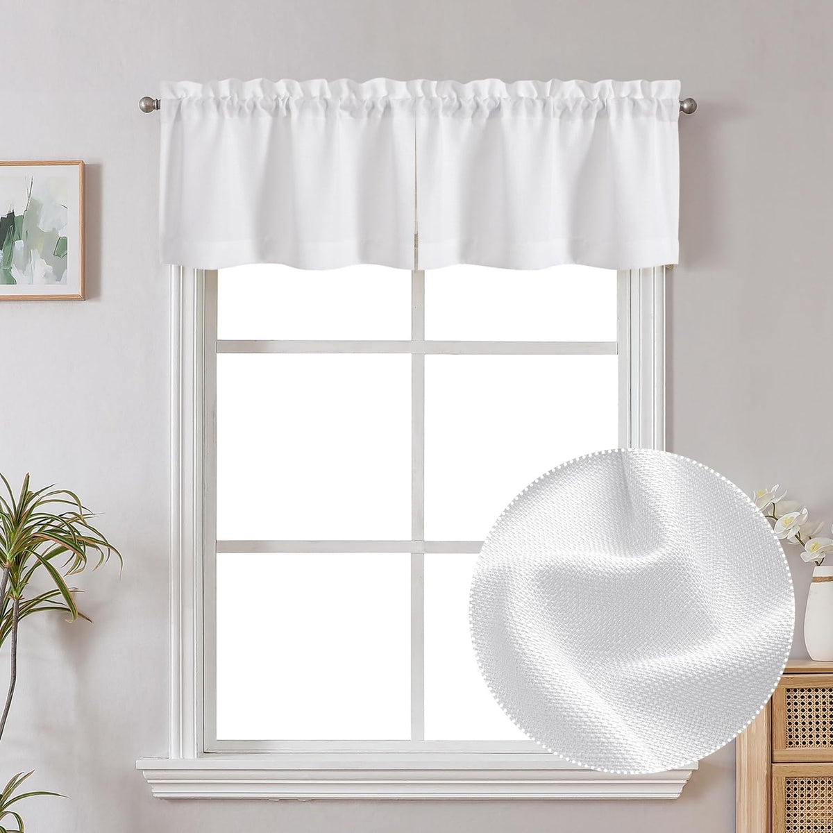 Chyhomenyc 2 Panels White Kitchen Curtains 36 Inch Length Tier Curtain