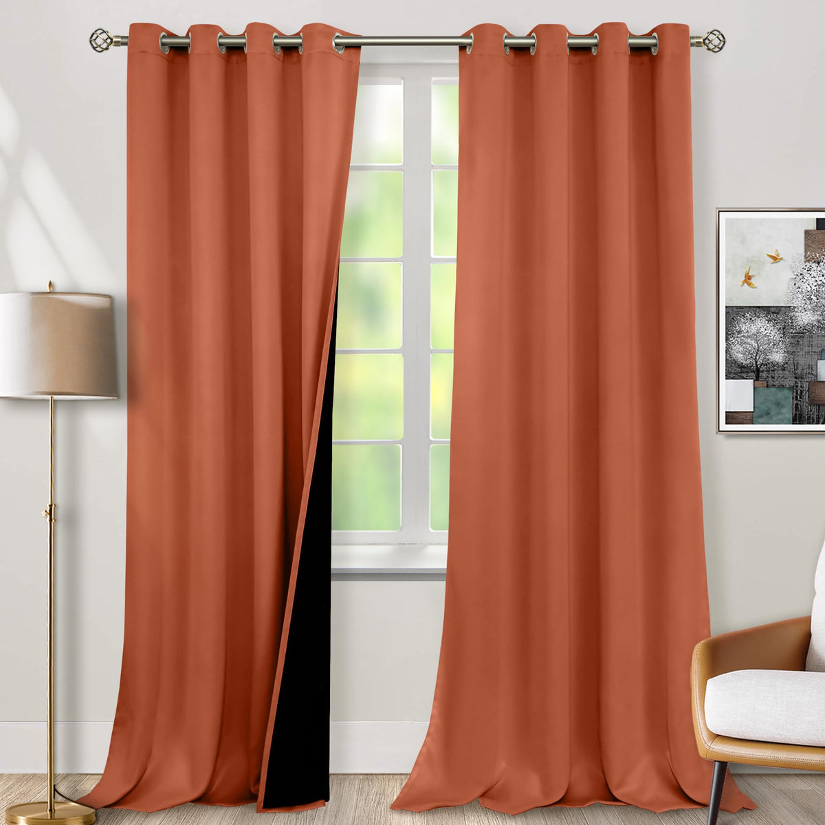 BGment 40 Inch Long Short Blackout Curtains for Small Windows