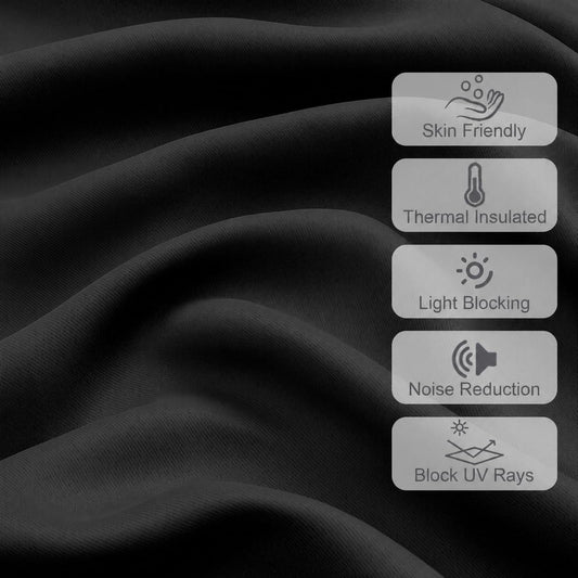 Chyhomenyc Short Black Out Curtains 36 Inch Length, 2 Panels, Black