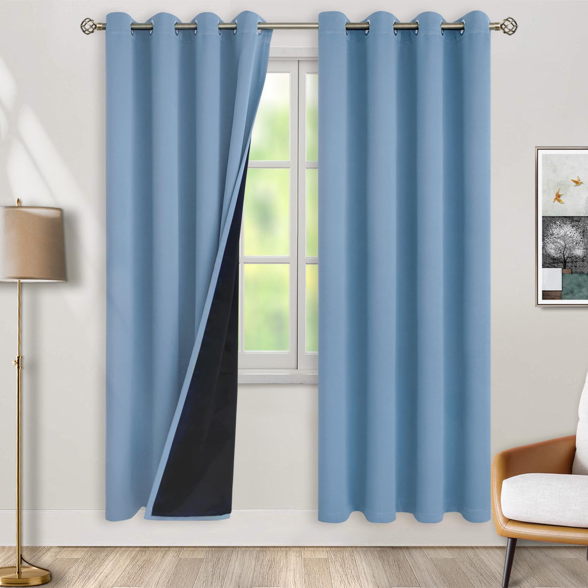 BGment 40 Inch Long Short Blackout Curtains for Small Windows
