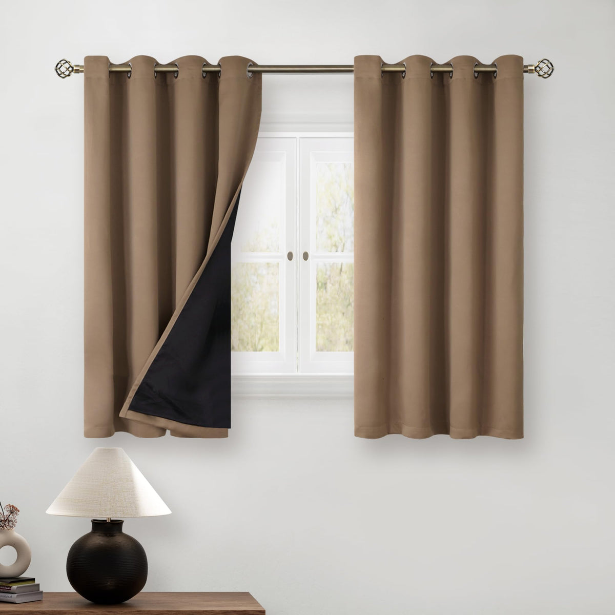 BGment 40 Inch Long Short Blackout Curtains for Small Windows