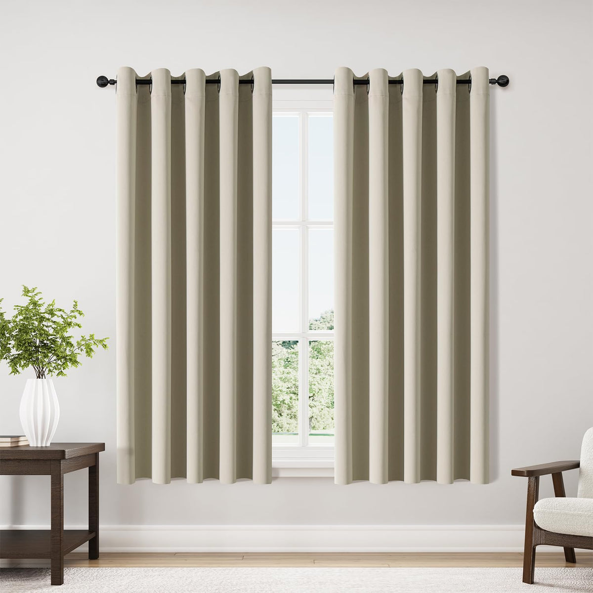 ChrisDowa Small Blackout Curtains for Kitchen & Bedroom 36 Inches Long