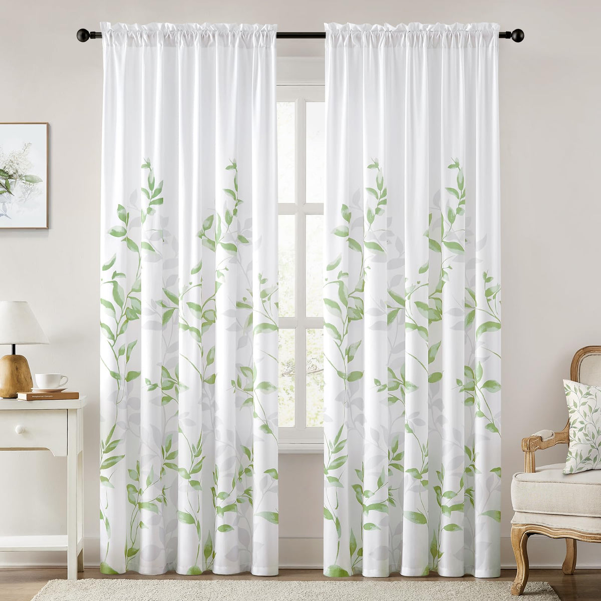 HOMEIDEAS Kitchen Curtains, Short Non-See-Through Privacy Curtains 30"X36"