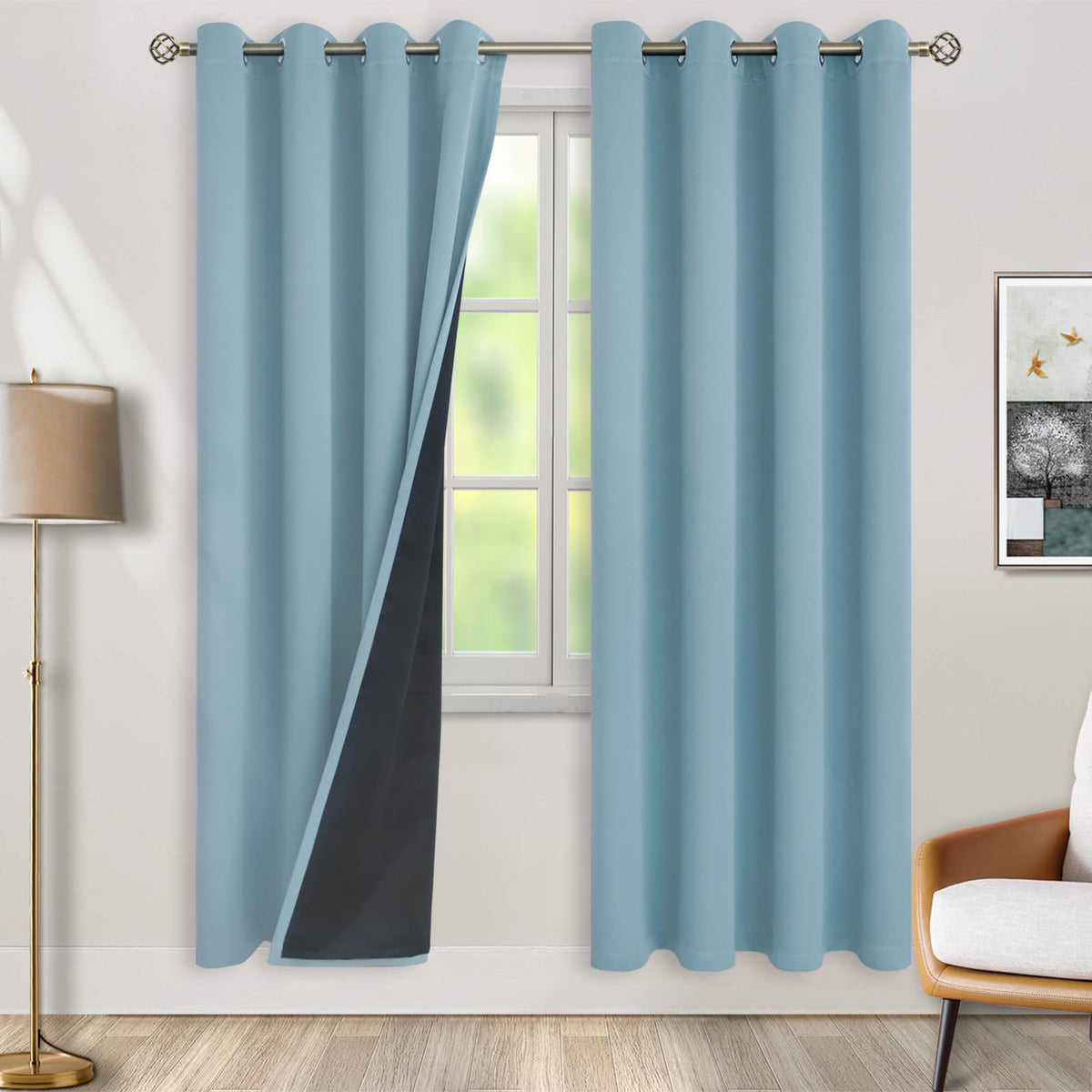 BGment 40 Inch Long Short Blackout Curtains for Small Windows