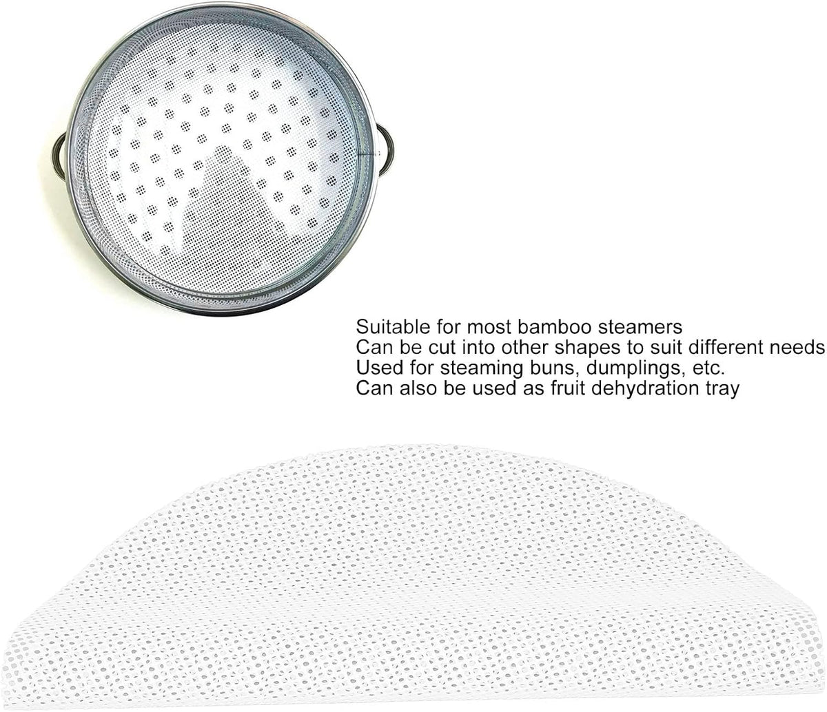 10 Pcs Non stick Silicone Steamer Mesh Mat, Reusable Round Silicone Steamer Liners Dim Sum Mesh Round Dumplings Buns Mat Steamed Pad for Home Kitchen or Restaurant(22cm)
