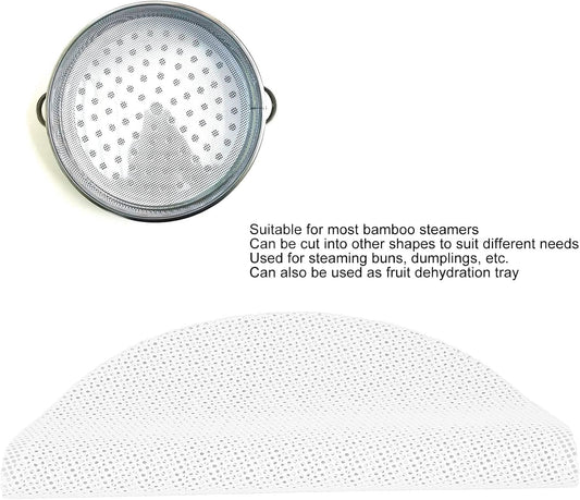 10 Pcs Non stick Silicone Steamer Mesh Mat, Reusable Round Silicone Steamer Liners Dim Sum Mesh Round Dumplings Buns Mat Steamed Pad for Home Kitchen or Restaurant(22cm)