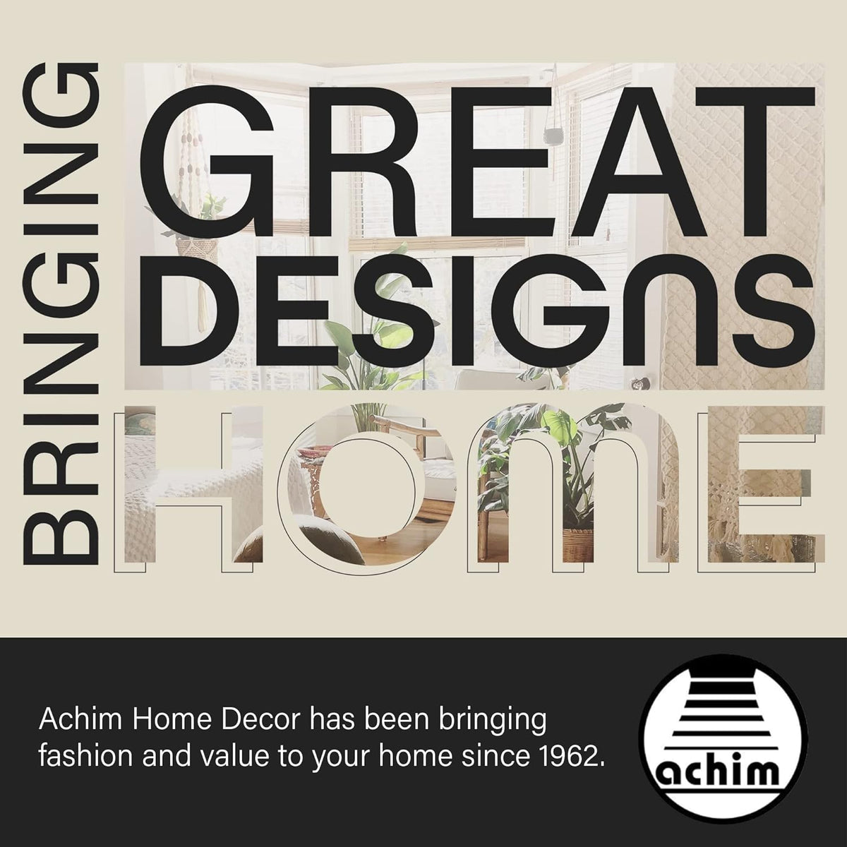 ACHIM Tier and Valance Curtain Set, 58 x 24 in, Charcoal, Light Filtering