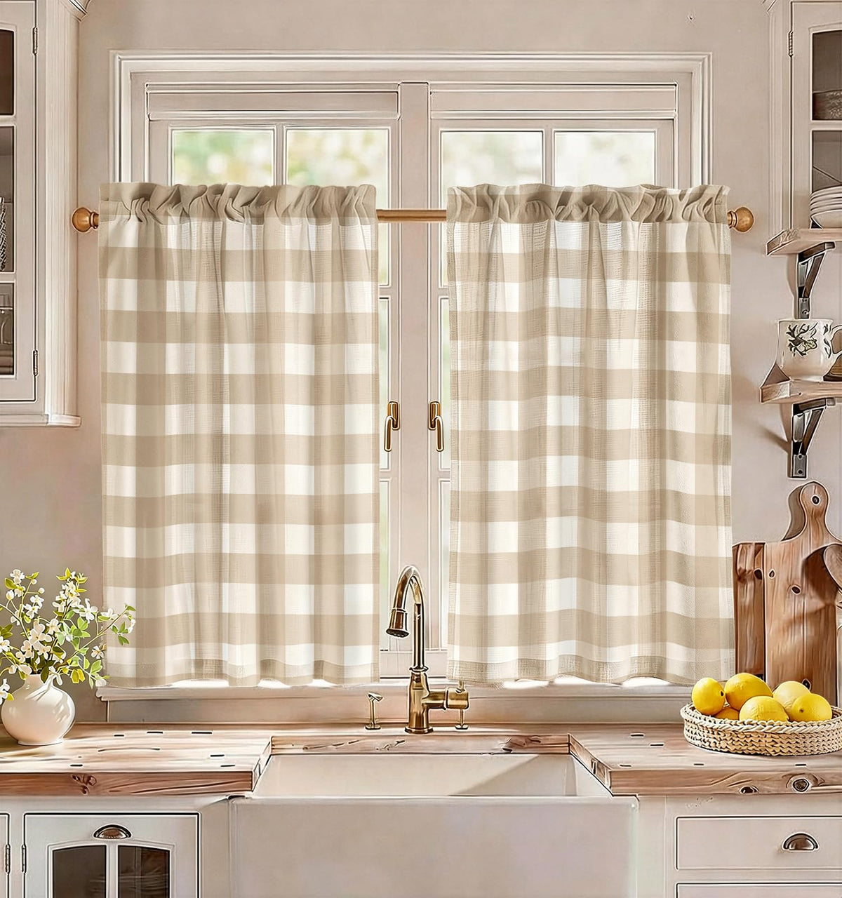Miss Adola 36 Inch Length Kitchen Tier Curtains, Vintage Floral