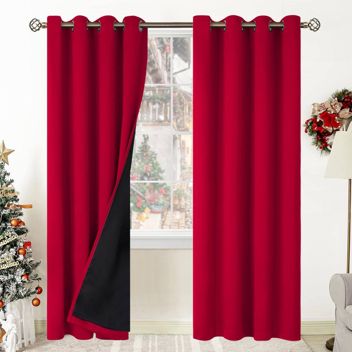 BGment 40 Inch Long Short Blackout Curtains for Small Windows