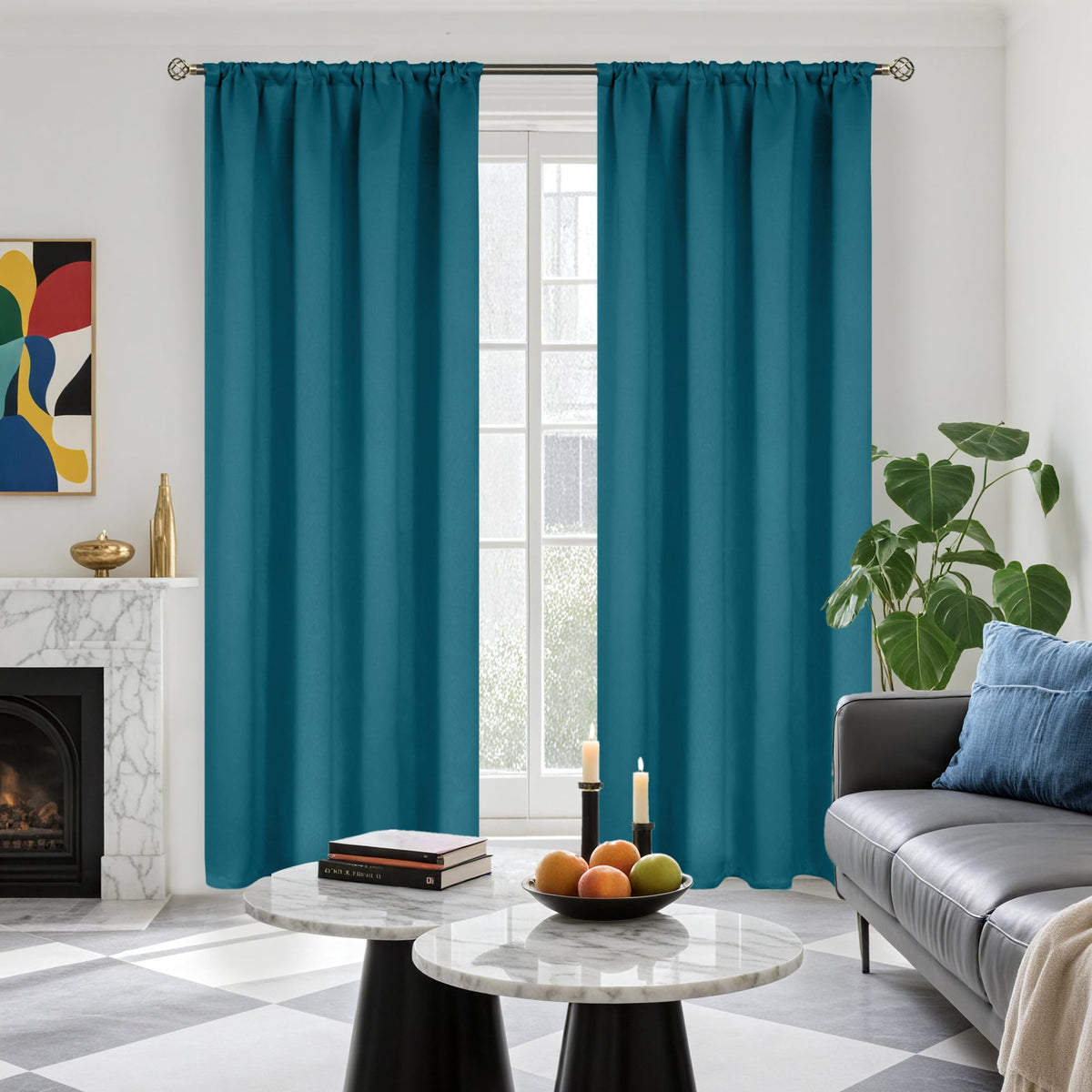 BGment Black Blackout Curtains 40 Inches Long for Kitchen Window 2 Panels