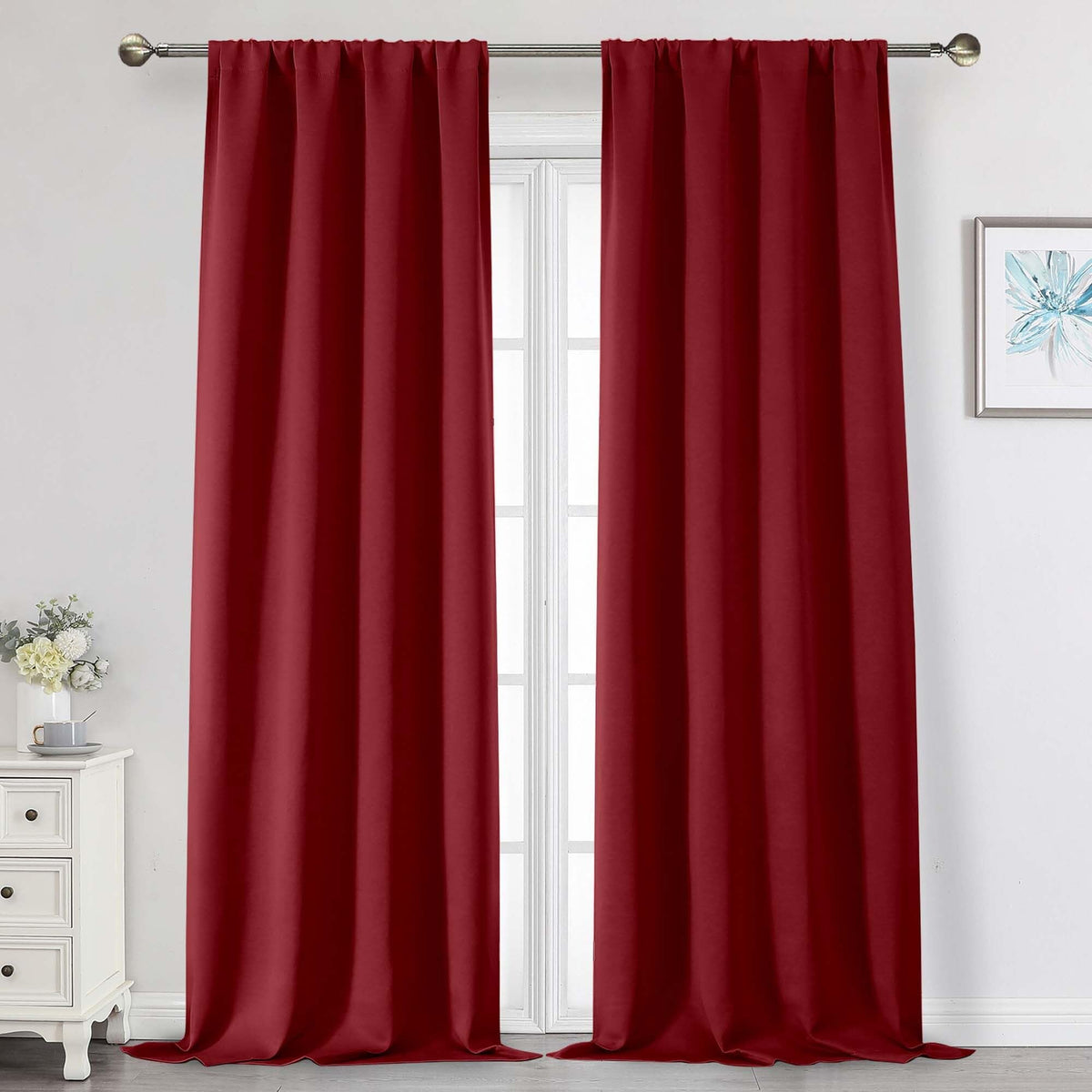 Black Cafe Blackout Curtains 36 Inch Length 2 Panels Set, Soft Solid Thermal Insulated Room Darkening Small Window Curtains for Kitchen Bathroom Basement, Black, Each, 40" Wx36 L
