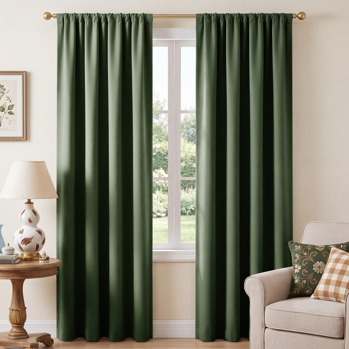 NICETOWN 100% Black Out Kitchen Curtains 36 Inch Length, W52xL36, 2 Panels