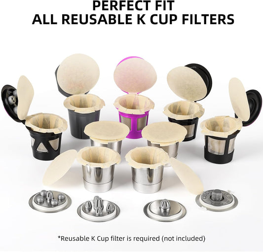 Fanativita 300ct K Cup Coffee Filters with Genius Lid, Unbleached