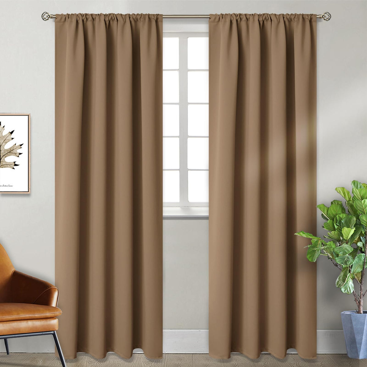 BGment Black Blackout Curtains 40 Inches Long for Kitchen Window 2 Panels