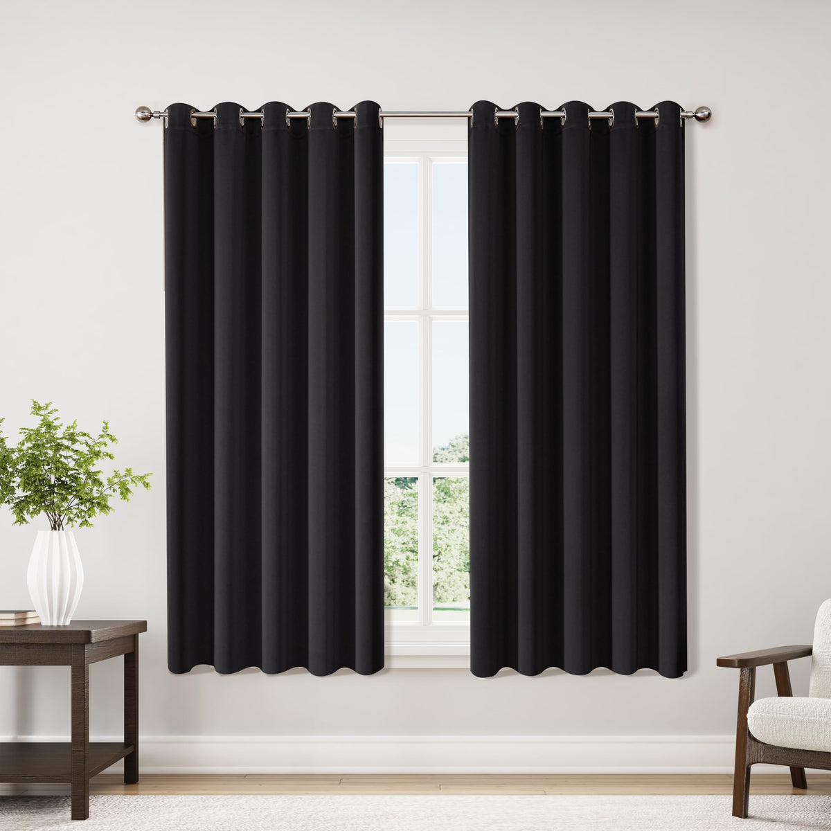 ChrisDowa Small Blackout Curtains for Kitchen & Bedroom 36 Inches Long