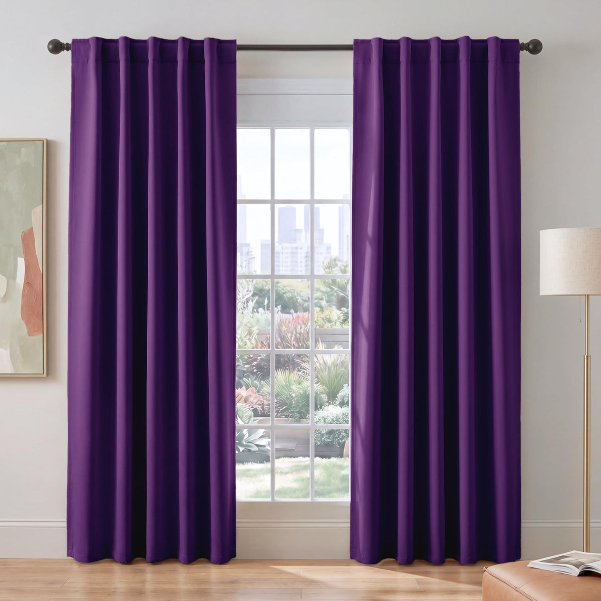 PONY DANCE Black Kitchen Blackout Curtains Over Sink, W 42 x L 45 inches