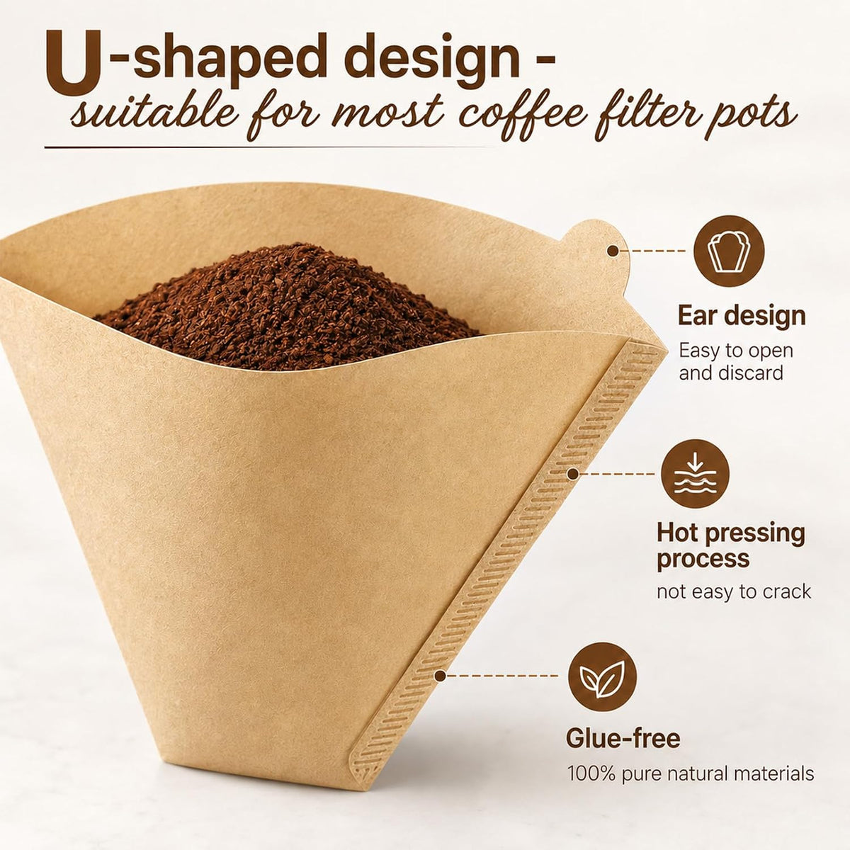 Coffee Filters #4 Cone, 800 Count #4 Cone Coffee Filters for 8-12 Cup Drip Coffee Maker, Disposable Paper Coffee Filters for Pour Over Coffee, Daily Home and Office Brewing