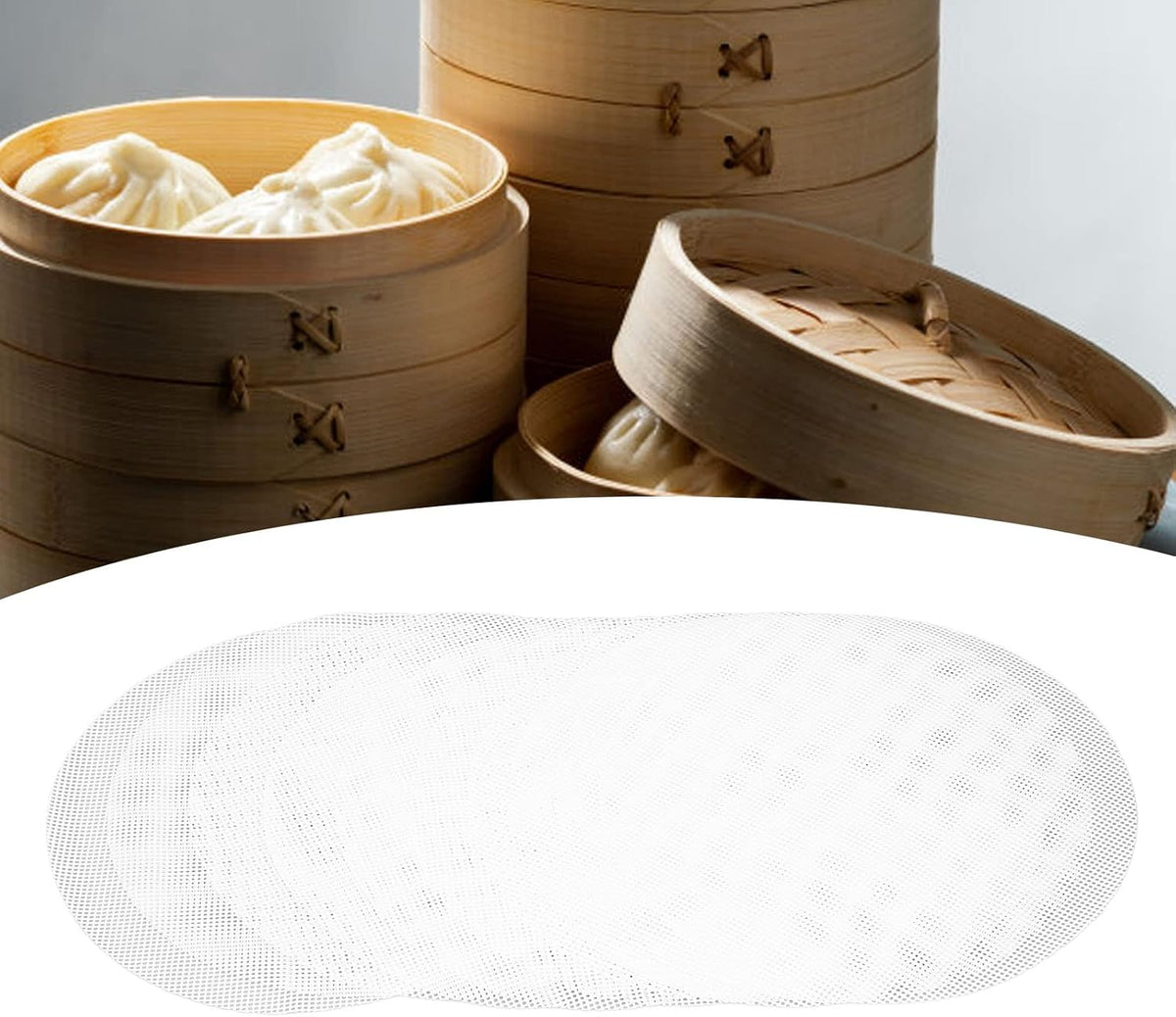 Gavigain 10 Pcs Non stick Silicone Steamer Mesh Mat, Reusable Round Silicone Steamer Liners Dim Sum Mesh Round Dumplings Buns Mat Steamed Pad for Home Kitchen or Restaurant(30cm)