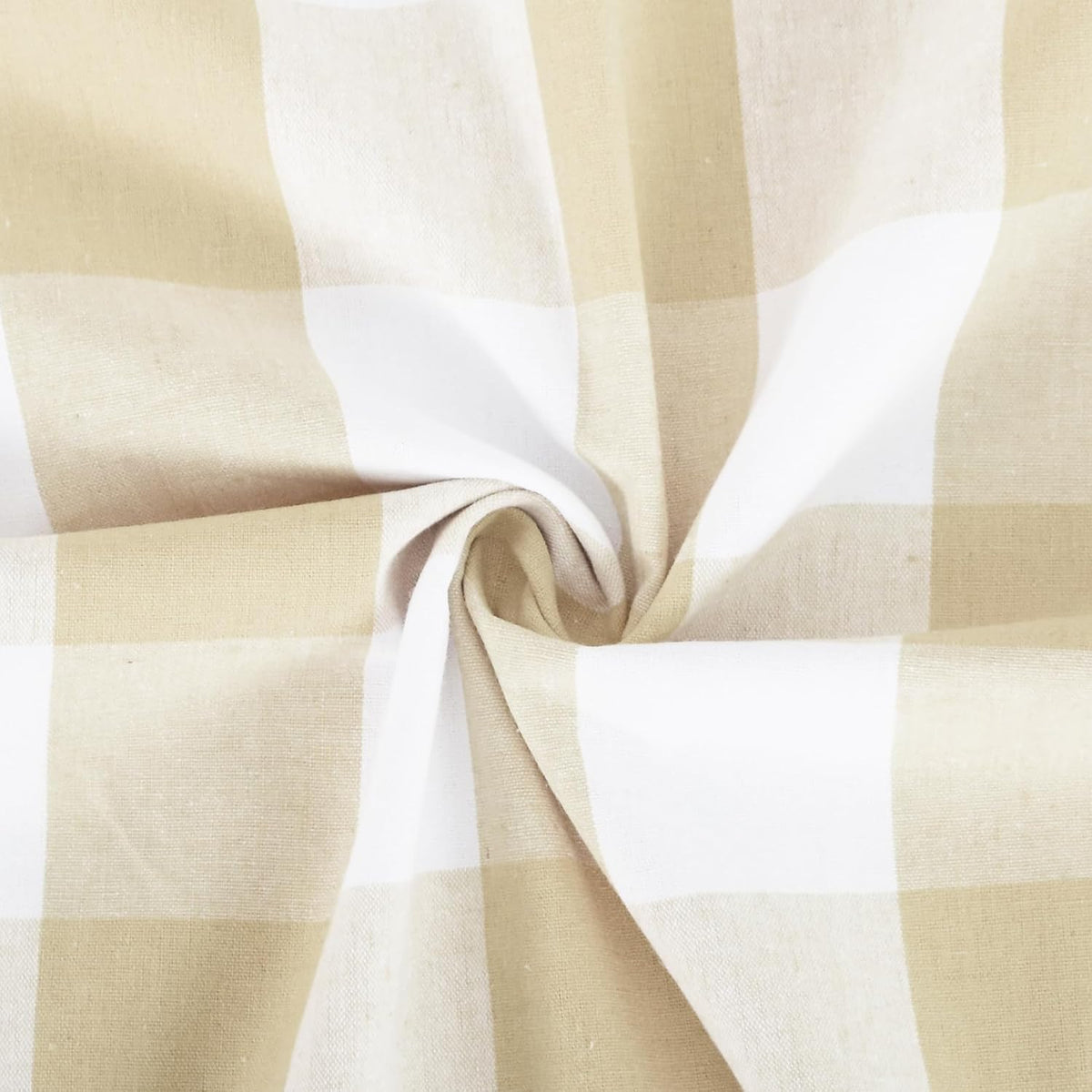 Buffalo Check Kitchen Tier Curtain 24 inches Long Plaid Gingham Rod Pocket Classic Cafe Curtains Country Farmhouse Kitchen Half Window Curtains 2 Panels Beige & White