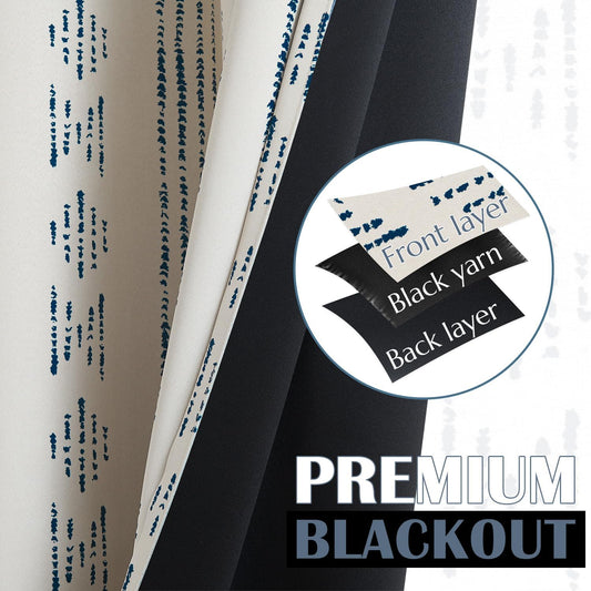 jinchan Blackout Kitchen Tier Curtains 36 Inch Rod Pocket Blue on Beige