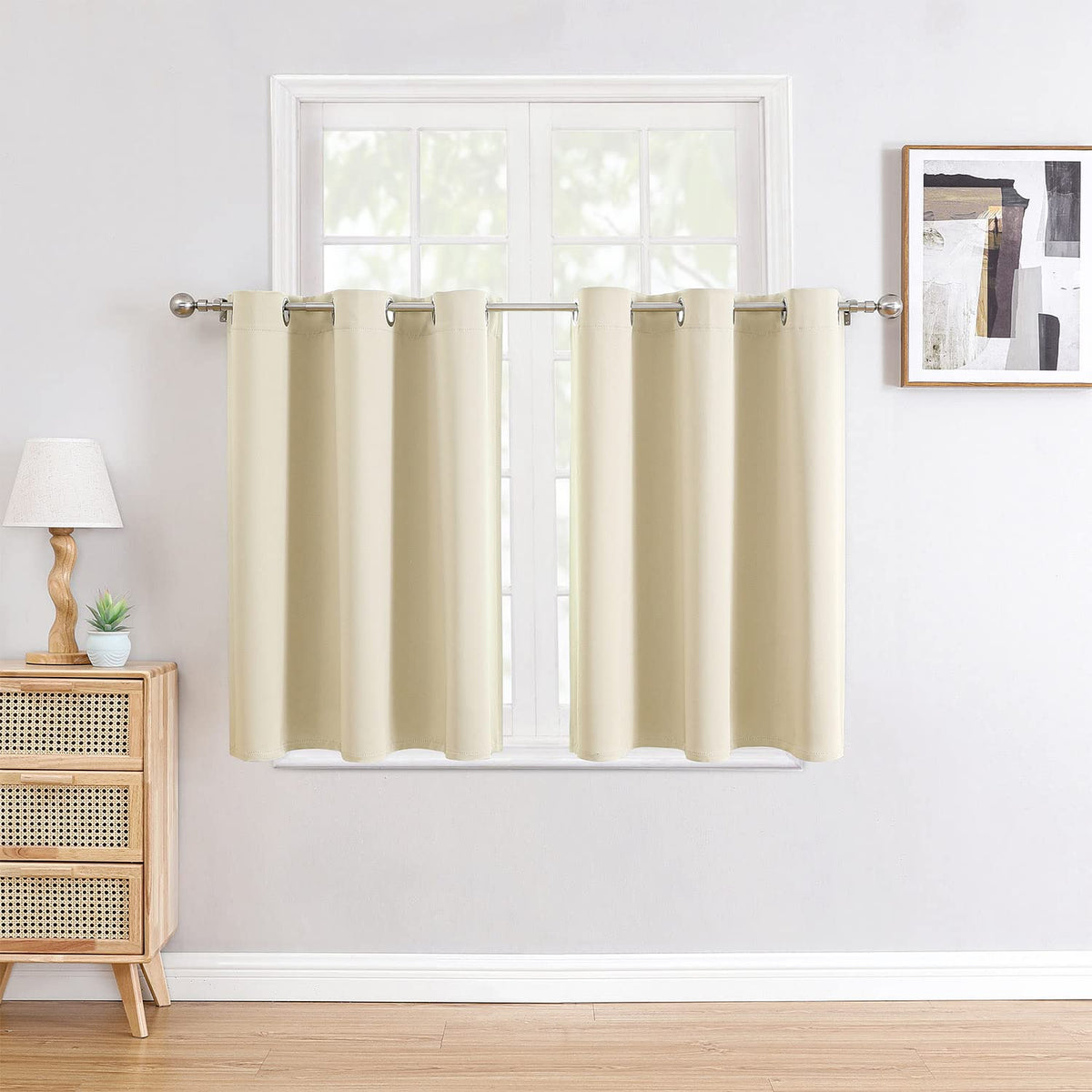 ChrisDowa Small Blackout Curtains for Kitchen & Bedroom 36 Inches Long